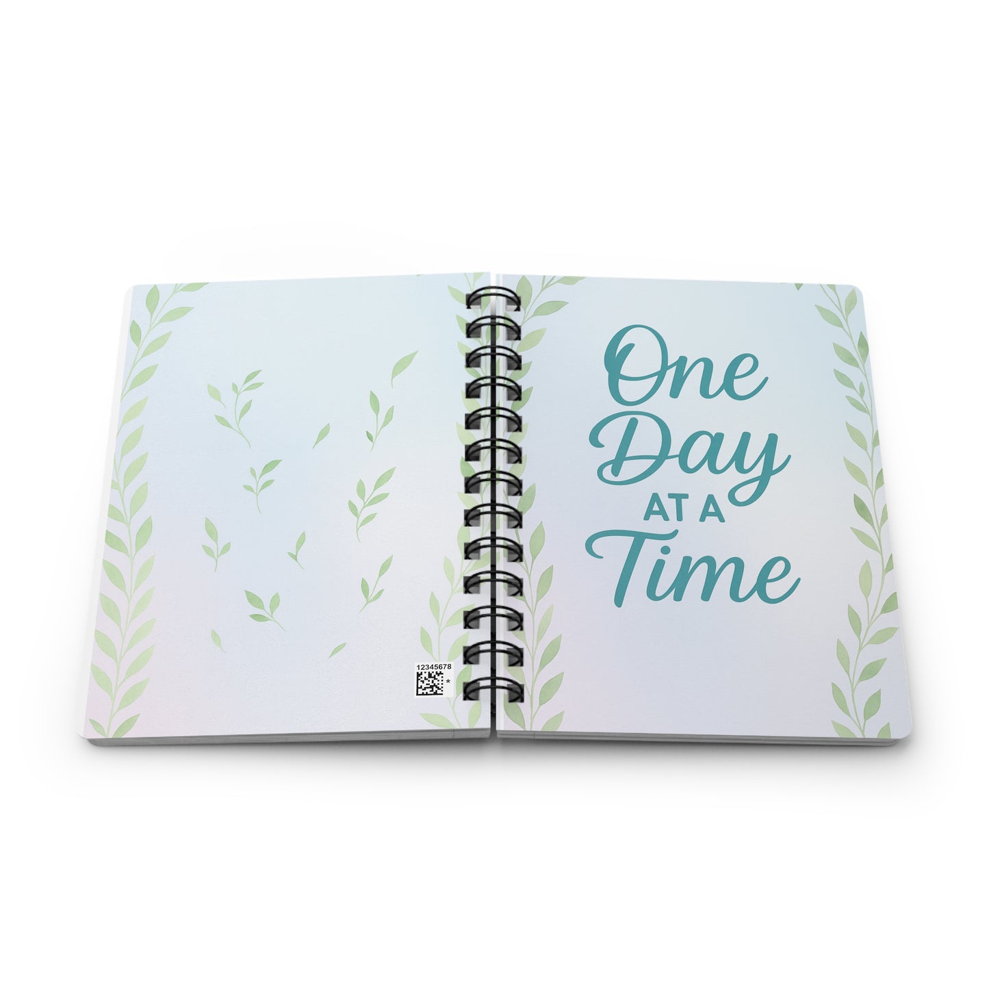 Inspirational Spiral Bound Journal | One Day at a Time | Daily Planner, Self-Care Notebook, Gratitude Journal, Gift, Stationery