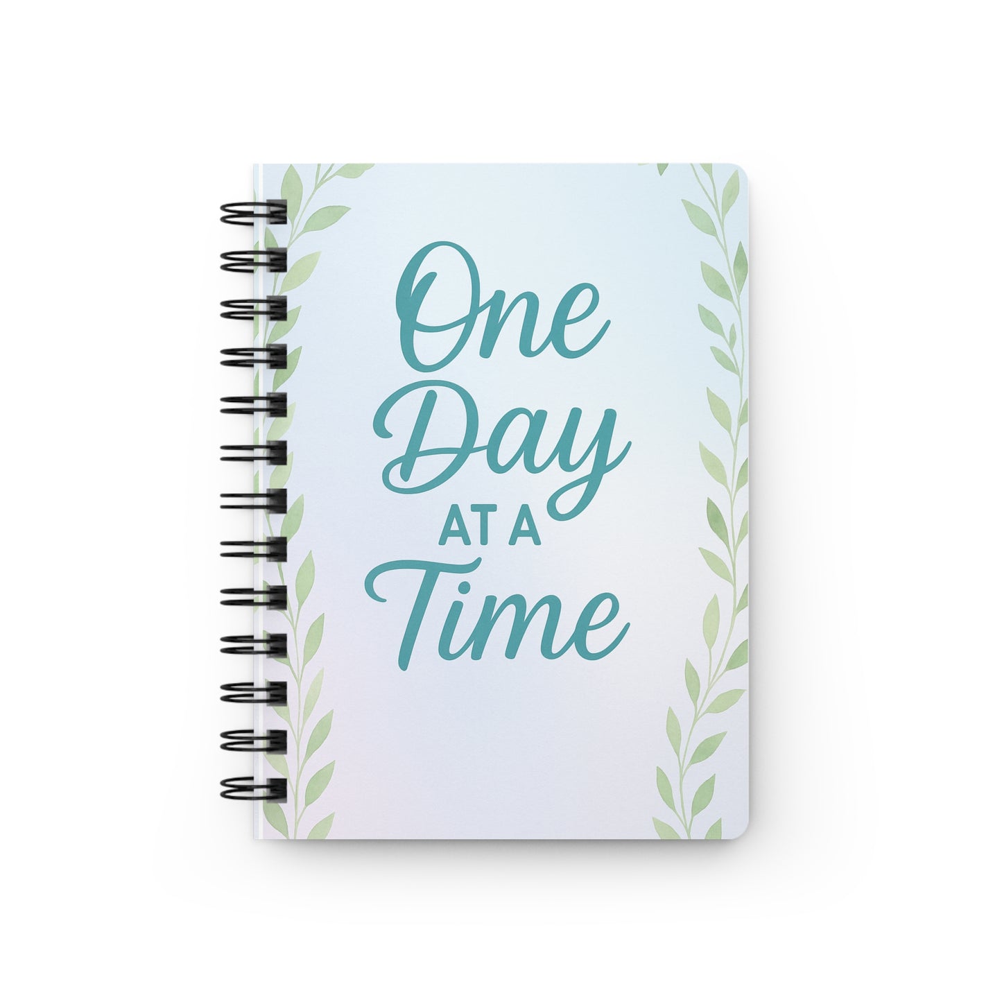Inspirational Spiral Bound Journal | One Day at a Time | Daily Planner, Self-Care Notebook, Gratitude Journal, Gift, Stationery
