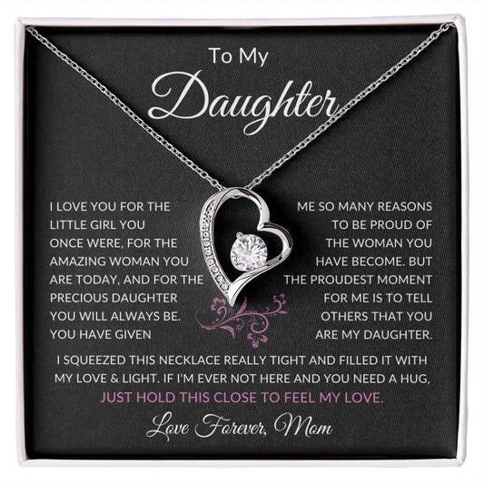 To My Daughter I Squeezed This Necklace Hold It Tight To Feel My Love Mom