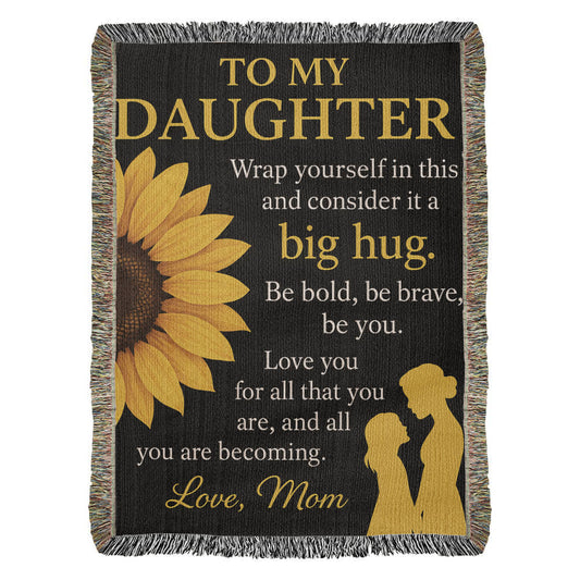 To My Daughter Blanket from Mom – Sunflower Gift for Daughter