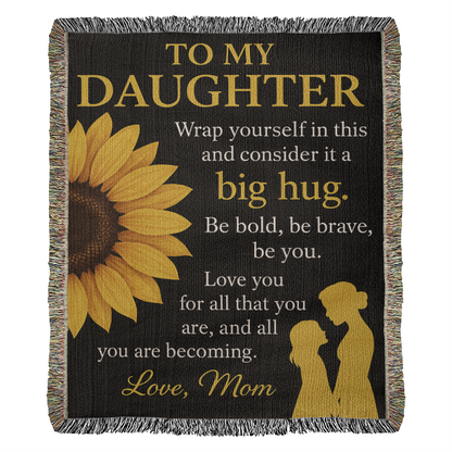 To My Daughter Blanket from Mom – Sunflower Gift for Daughter