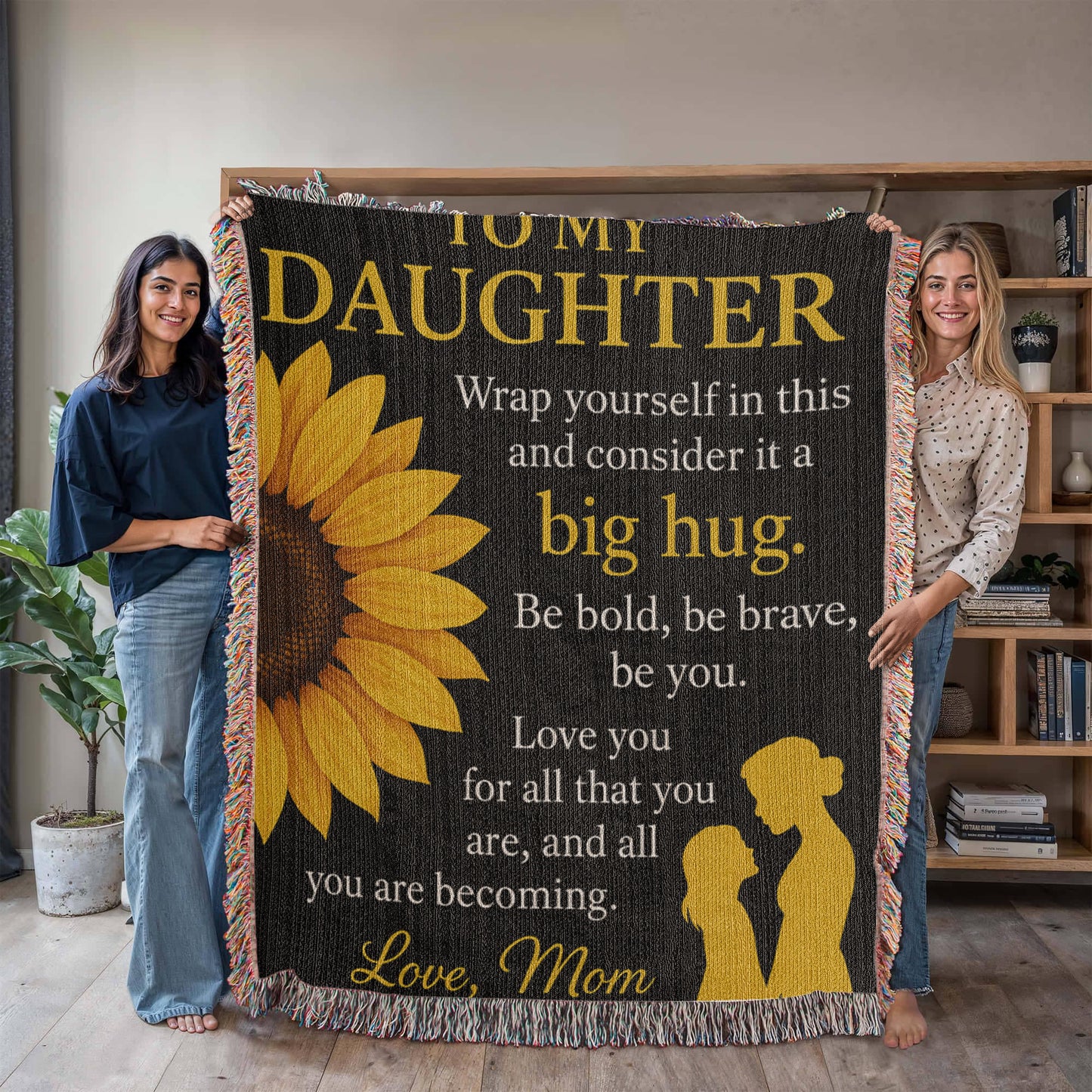 To My Daughter Blanket from Mom – Sunflower Gift for Daughter