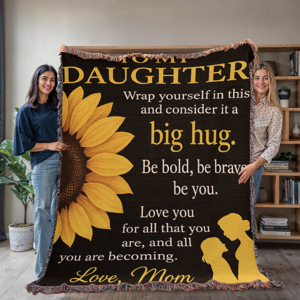 To My Daughter Blanket from Mom – Sunflower Gift for Daughter
