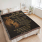 To My Daughter Lion Blanket – Dad to Daughter Gift, Brave Strong Loved, Inspirational Woven Throw