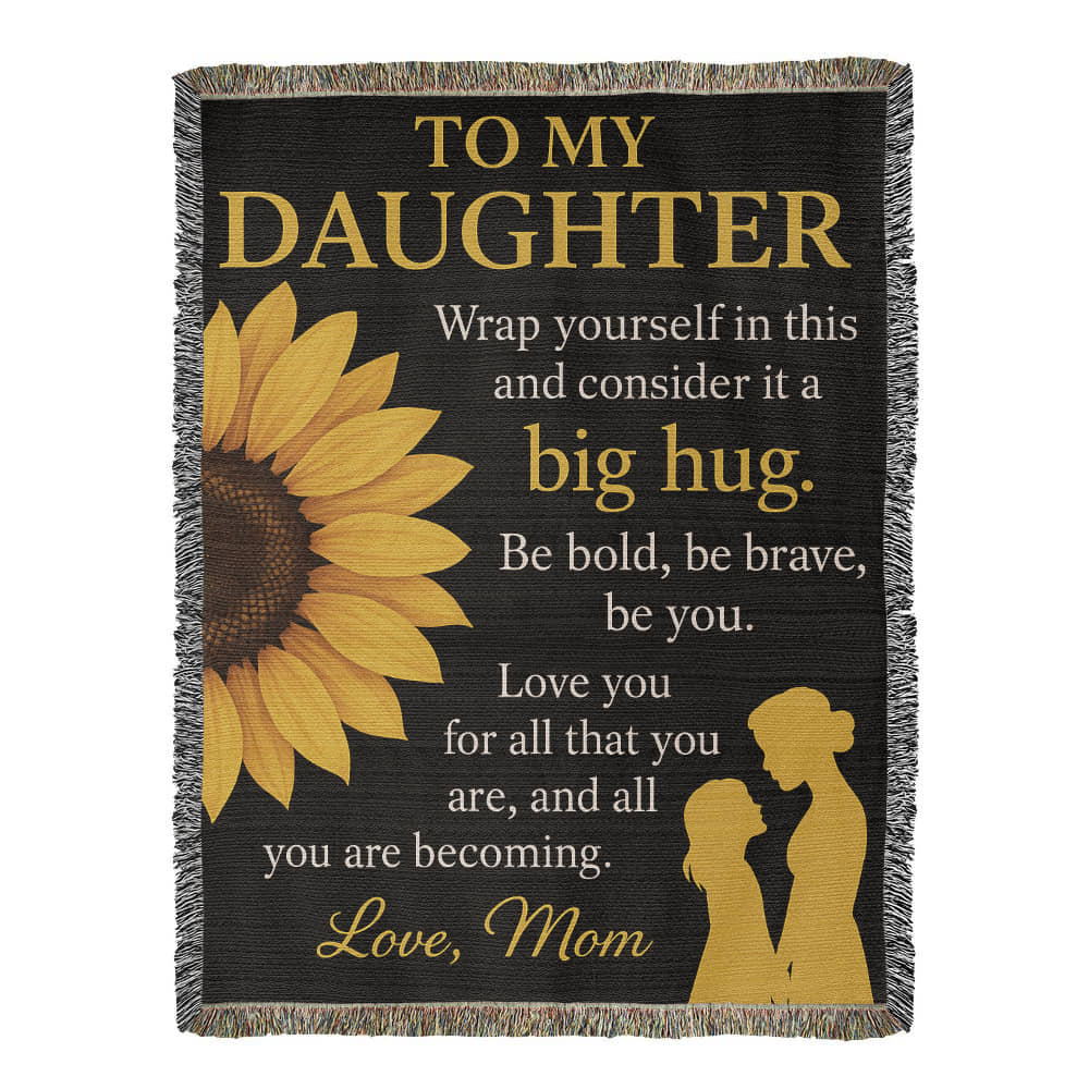 To My Daughter Blanket from Mom – Sunflower Gift for Daughter
